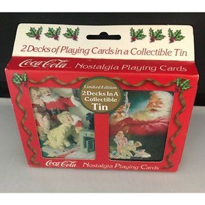 Coca Cola Santa 1996 Nostalgia Playing Cards Limited Edition 2 Decks Tin